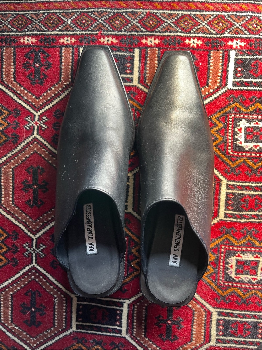 Ann Demeulemeester Black Leather Slip-On Loafers